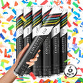 16" Confetti Cannon [6 Pack] Confetti Poppers | Multicolor Biodegradable Confetti Cannons (Confetti Blasters/Gun/Bomb/Shooters) Compressed Air, Launch 25ft, Loud Pop, For Wedding, New Year's Eve by JAPJA