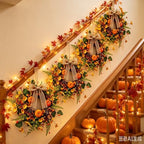 10 PCS Mini Fall Wreaths for Kitchen Cabinets Small Fall Hanging Wreath with Pumpkins Pinecones Berries Eucalyptus Thanksgiving Wreath for Front Door Window Cabinet Farmhouse Decor - Image 6