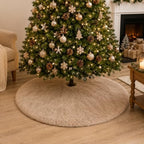 60 Inch Plush Christmas Tree Skirt Brown, Fluffy Faux Fur Tree Skirt for Christmas Holiday Party Decorations - Image 2