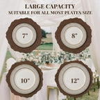 48 Pcs 13" Wooden Textured Charger Plates with Napkin Ring, Brown - Image 4