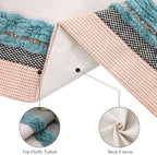 Turquoise Pillow Covers 18x18 inch Set of 2 Boho Farmhouse Decor - Image 3