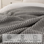 Grey Throw Blanket for Couch, Soft Knitted Chenille Throw Blanket 50"x60" - Image 6