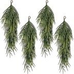 4 Pcs Extra Length Artificial Christmas Teardrop Swag, 30" Faux Pine Needles Teardrop Door Swag, Christmas Norfolk Greenery Teardrop Wreath for Xmas Door Table Mantle Fireplace Indoor Outdoor Decor by PurpleStar