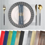 PIGCHCY Placemats Set of 12 Washable Durable Place Mats Vinyl Heat Resistant Non-Slip Table Mats Indoor Outdoor (18 x 12 inches, Silver White) by PIGCHCY