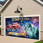 American 250th Birthday Garage Door Cover Decorations, 4th of July Photograph Backdrop America USA Banner 250th Anniversary Garage Door for Independence Day Patriotic Party Outdoor Decor Banners (G) - Image 2