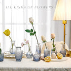 Glass Bud Vase Set of 30, Small Flower Vases, Glass Vases for Centerpieces, Vintage Home Table Decorations Bud Vases (30 Pcs, Blue) - Image 4