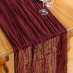 DeZerlor Burgundy Cheesecloth Table Runners 12 Pack Christmas Runners - Image 2