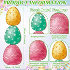 Yerliker 35 H Easter Egg Porch Decor Sign Easter Outdoor Decor Wooden Colorful Egg Standing Vertical Porch Sign for Front Door Indoor Outdoor Yard Garden Decor - Image 3