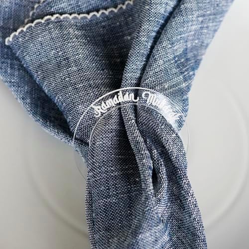 6 Pcs Ramadan Napkin Rings Ramadan Mubarak Islamic Table Decor Eid Decoration Napkin Holder Iftar Party Muslim Gift (Transparent) by iwaconcept