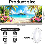 ANNA QUEEN 7x16 ft Garage Door Banner,Reusable Large Outdoor Backdrop for Tropical,Patriotic,Graduation and Christmas Party Decorations (Hawaiian Beach) - Image 2