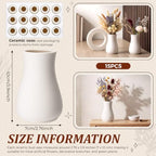Tioncy 15 Pack White Ceramic Bud Vases Bulk Boho Small Flower Vase White Ceramic Vases for Centerpieces for Dry Flowers Pampas Grass Home Wedding Table Decor (3.9"*2.76", Minimalist) - Image 2