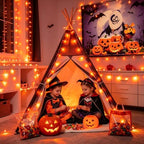 JMEXSUSS 400 LED Orange Lights for Halloween Decor, Plug in with Remote - Image 2