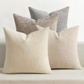 MIULEE Decorative Chenille Pillow Covers Neutral Beige 22x22 Pack of 4 by MIULEE