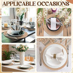 24 Pcs 13 Inch Round Burlap Woven Placemat Boho Braided Charger - Image 5