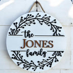 Wood front door sign Wood sign Home decor Welcome sign Sign for front door House warming gift Wedding gift (Family 3.0-DS018(NB) S007, 18" Width) - Image 2