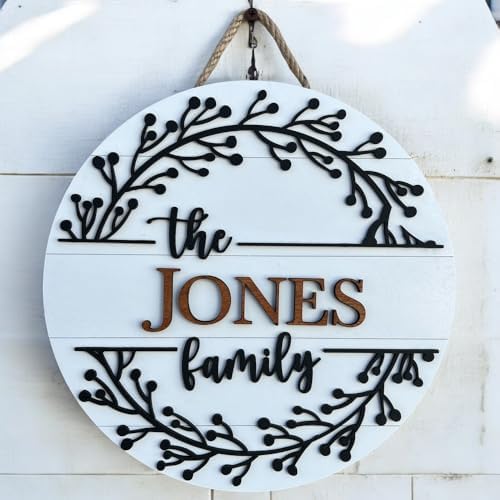 Wood front door sign Wood sign Home decor Welcome sign Sign for front door House warming gift Wedding gift (Family 3.0-DS018(NB) S007, 18" Width) - Image 2
