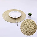 SHACOS Glitter Gold Round Braided Placemats Set of 8 Sparkle Washable 15 inch Round Table Mats Woven Place Mats for Christmas Party Dining Table (Gold, 8) - Image 5