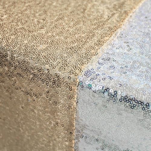 Champagne Sequin Table Runner 12" x 108" Pack of 6 Glitter Table Runner Metallic Sparkle Table Linen Runner for Baby Shower Wedding Birthday Party Event - Image 4