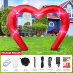 9 * 4.5FT Red Valentine Inflatables Outdoor Decorations Heart Shaped Blow up Inflatable Archway with Build in LED for Indoor Outdoor Party Lawn Yard Garden Anniversary Wedding Decor - Image 2
