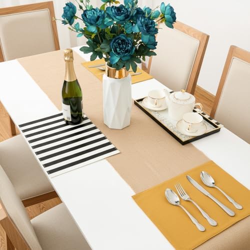 10 Pack Burlap Table Runners Rustic Jute Table Runner Placemats Bulk for Rustic Wedding Decor Farmhouse Party Kitchen Cover Fall Decorations 12 x 71 Inch Khaki - Image 6