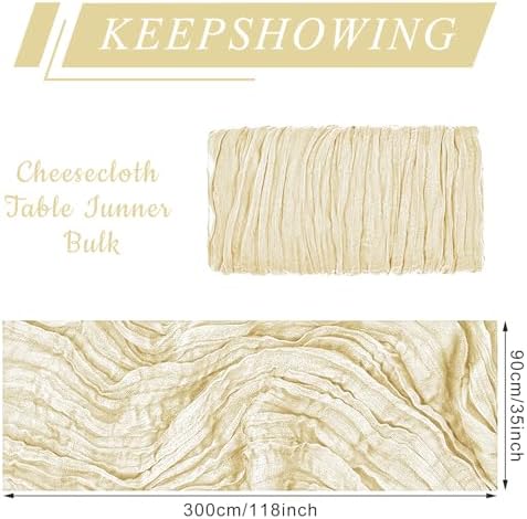 6 Pack Cheesecloth Table Runner 10Ft Christmas Gauze Boho Table Runners for Wedding Decor Bridal Shower Decorations Baby Shower Party(35" x 120") - Image 2