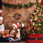 Poen Rattan Red Christmas Tree Collar for Artificial Trees 23.6 Inch Christmas Santa's Belt Tree Basket Base Collar Farmhouse Wicker Skirt Cover for Rustic Party Decoration - Image 6
