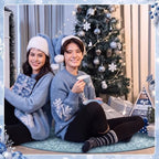 Skylety 48'' Christmas Tree Skirt Rug Embossing Xmas Tree Skirt, Gray-Blue - Image 5