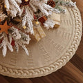 Knit Christmas Tree Skirts, Neutral Tree Skirt, Cozy Christmas Decorations by LimBridge