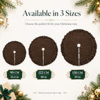 Velvet Christmas Tree Skirt, 60 Inches Darkbrown Ruffled Velvet Christmas Tree Skirt,Rustic Vintage Xmas Tree Skirt for Party Decorations - Image 3