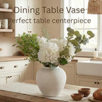 Large White Vase for Centerpieces - 11" Wide Textured Stone Look - Image 4