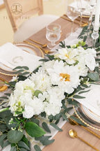 TINGE TIME Flower Garlands, 2 PCS Artificial Eucalyptus Garlands, Handcraft Artificial Rose Garland for Arch Wedding Sweetheart Table Ceremony Backdrop Decorations for Home (IvoryWhite) - Image 5