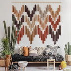 Macrame Wall Hanging Yarn Boho Handmade Wave Tassel Home Decor 47"W*39"L - Image 3