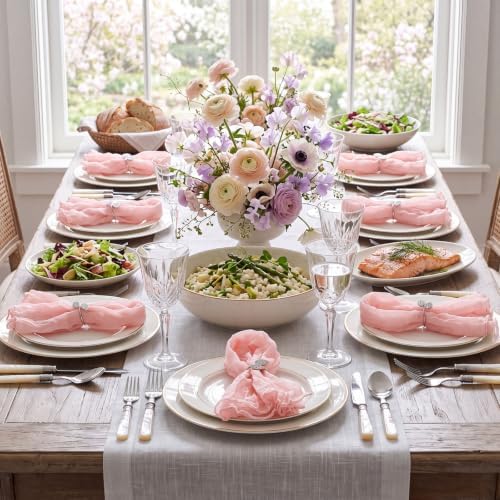 Mixweer 100 Pcs Gauze Cheesecloth Napkins 19.7 x 19.7 Inch, Dusty Pink - Image 4