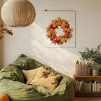 Artificial 20 Inch Autumn Front Door Wreath with Pumpkin Hydrangea Berry Maple Leaves - Fall Farmhouse Orange Wreath for Home Wall Window Harvest Festival Thanksgiving Indoor Outdoor - Image 4
