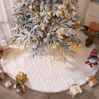 Kinlop 72 Inch Faux Fur Christmas Tree Skirt, Crossed Diamond Textured Mat by Kinlop
