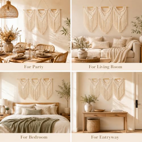 SunsprieJoy Boho Wall Decor Wall Art, Large Macrame Wall Hanging,Tapestry - Image 6