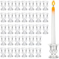 48 Pcs Clear Glass Taper Candle Holders Bulk, 2.5 in Taper Candle Holder by Unknown