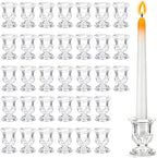 48 Pcs Clear Glass Taper Candle Holders Bulk, 2.5 in Taper Candle Holder by Unknown