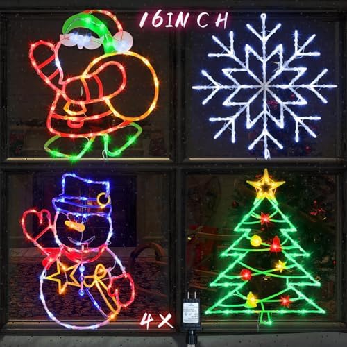 TRWYMZ Christmas Decorations - 16" Christmas Window Silhouette Lights by TRWYMZ
