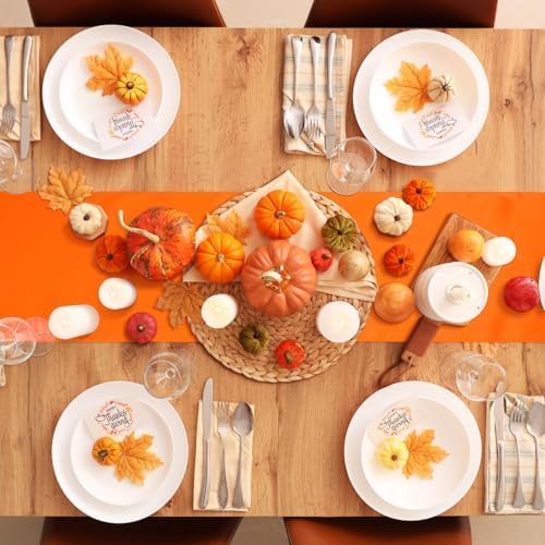 Bencailor 24 Pcs Orange Satin Table Runners Bulk, 12 x 108 Inch - Image 4