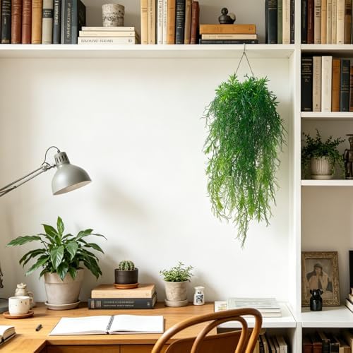 dallisten 4Pcs Fake Hanging Fern Plants for Outdoors, UV Resistant Artificial Ferns Greenery Vines Faux Trailing Plants for Indoor Wall Porch Wedding Boho Home Garden Decor(4PCS Green Ferns) - Image 6