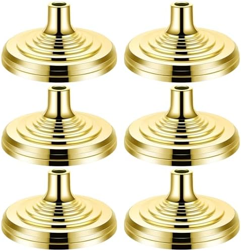 Leinuosen 6 Pcs Flag Holder Stand FlagPole Stand Flag Pole Base for Indoor Outdoor 1.3/1.1 Inch Diameter Flagpole Garden House Classroom Churches Meeting Party Flags Banner (Gold) by Leinuosen