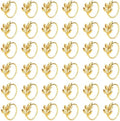Set of 50 Leaf Napkin Rings Metal Gold Leaf Napkin Ring, Metal Napkin Rings Dinner Banquet Serviette Decor, Dinning Table Setting for Thanksgiving Christmas Halloween Holiday Wedding Party by FCDECOR