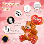 Valentines Day Inflatables Outdoor Decorations Love Blow Up Yard Décor Sweet Romantic Cute LED Lights for Indoor Outside Wedding Holiday Party Garden Lawn (Bear) - Image 6