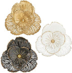 DILATATA 3 Pcs Metal Flower Wall Art Set 10 Inch Rustic Modern Floral Sculpture 3D Metal Flower Wall Hanging Accent for Indoor Living Room Bedroom Kitchen Bathroom Garden Patio Decor - Mixcolor by DILATATA