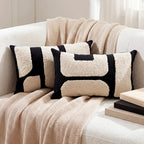 Oudain Tufted Pillow,Modern Style,Black,White,12 X 20 Inch - Image 5