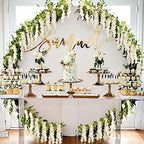 dallisten Wisteria Artificial Flowers Garland, 4Pcs 7.2Ft/Piece Silk Fake Wisteria Vine Kit, Hanging Flower for House Outdoor Garden Ceremony Outside Wedding Arch Floral Decor (4, White) - Image 6