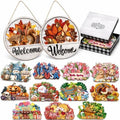 Interchangeable Welcome Sign for Front Door with 16 Seasonal Pieces by Unknown