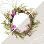 National Tree Company 22 in. Pink Eggs, Flowers and Ferns Easter Wreath, Artificial Spring Wreath with Pink & Pastel Easter Eggs, Indoor or Covered Outdoor Décor - Image 4
