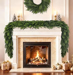9 Ft Extra Full Christmas Garland Delux Real Touch Norfolk Pine Garland Christmas Decorations Lush Realistic Greenery Garlands for Mantle, Table, Stair, Railing, Fireplace Indoor Outdoor Holiday Decor - Image 2